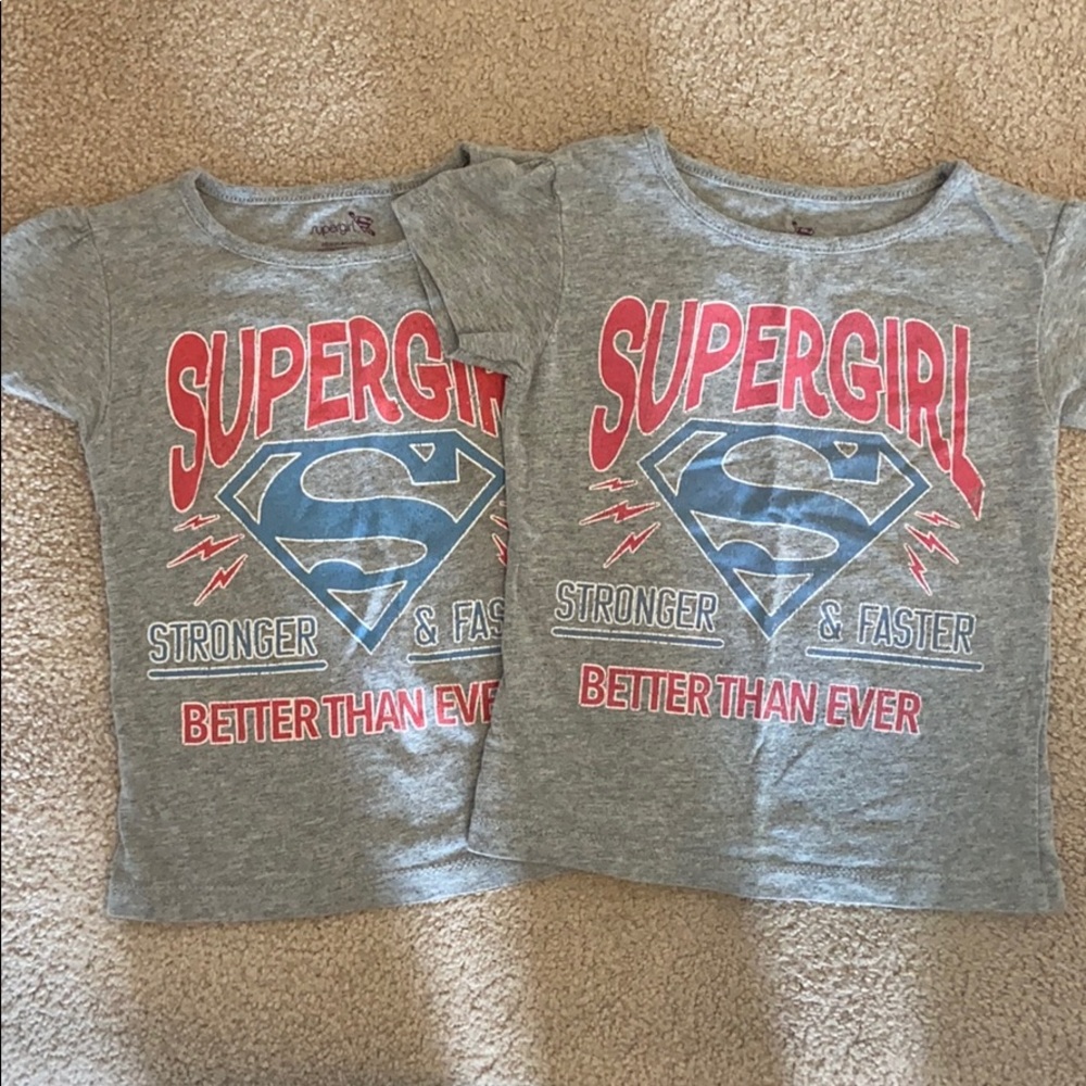 Super girl distressed tee